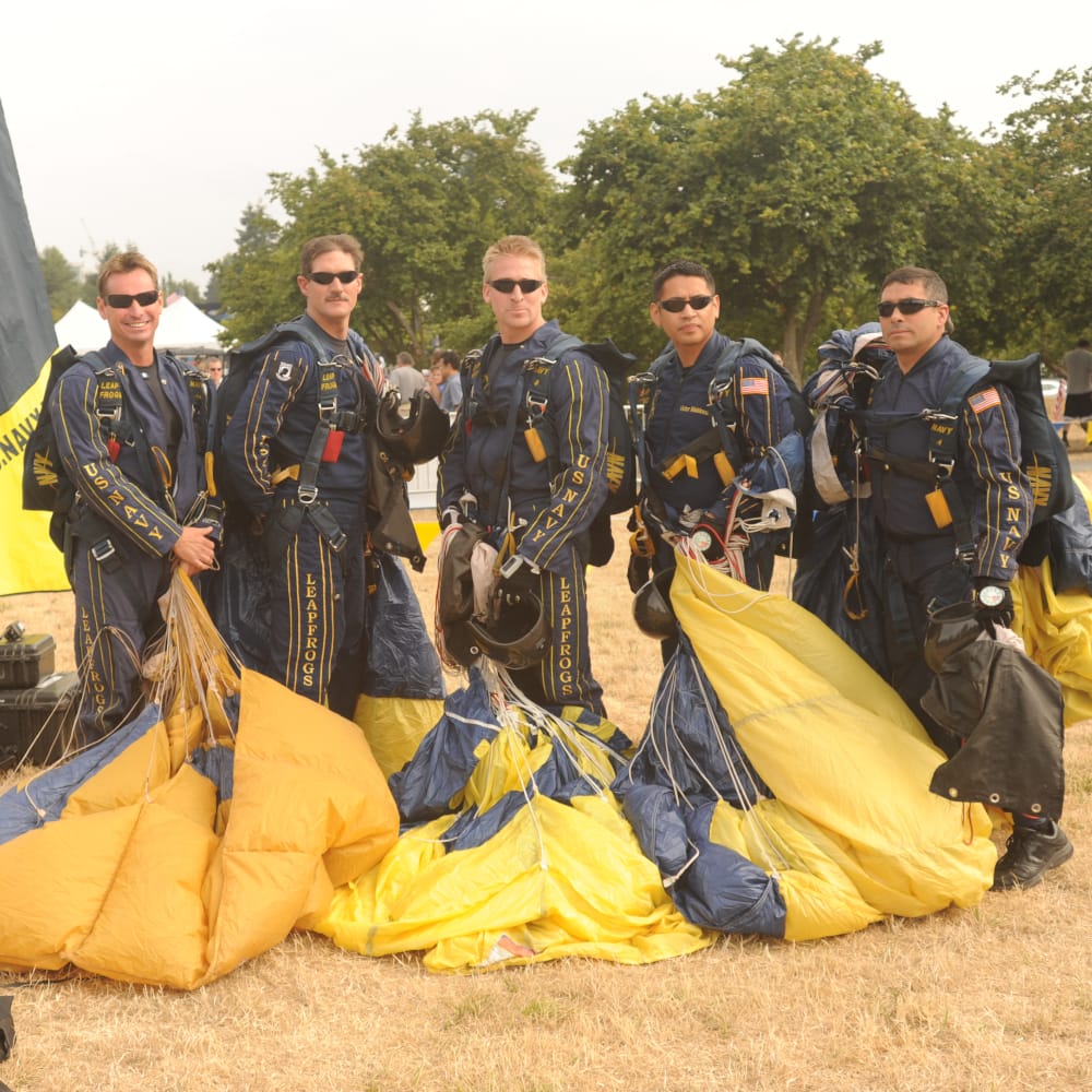 Navy SEALS with parachute
