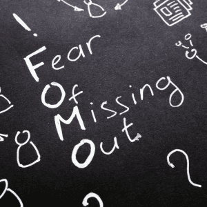 FOMO spelled out as fear of missing out